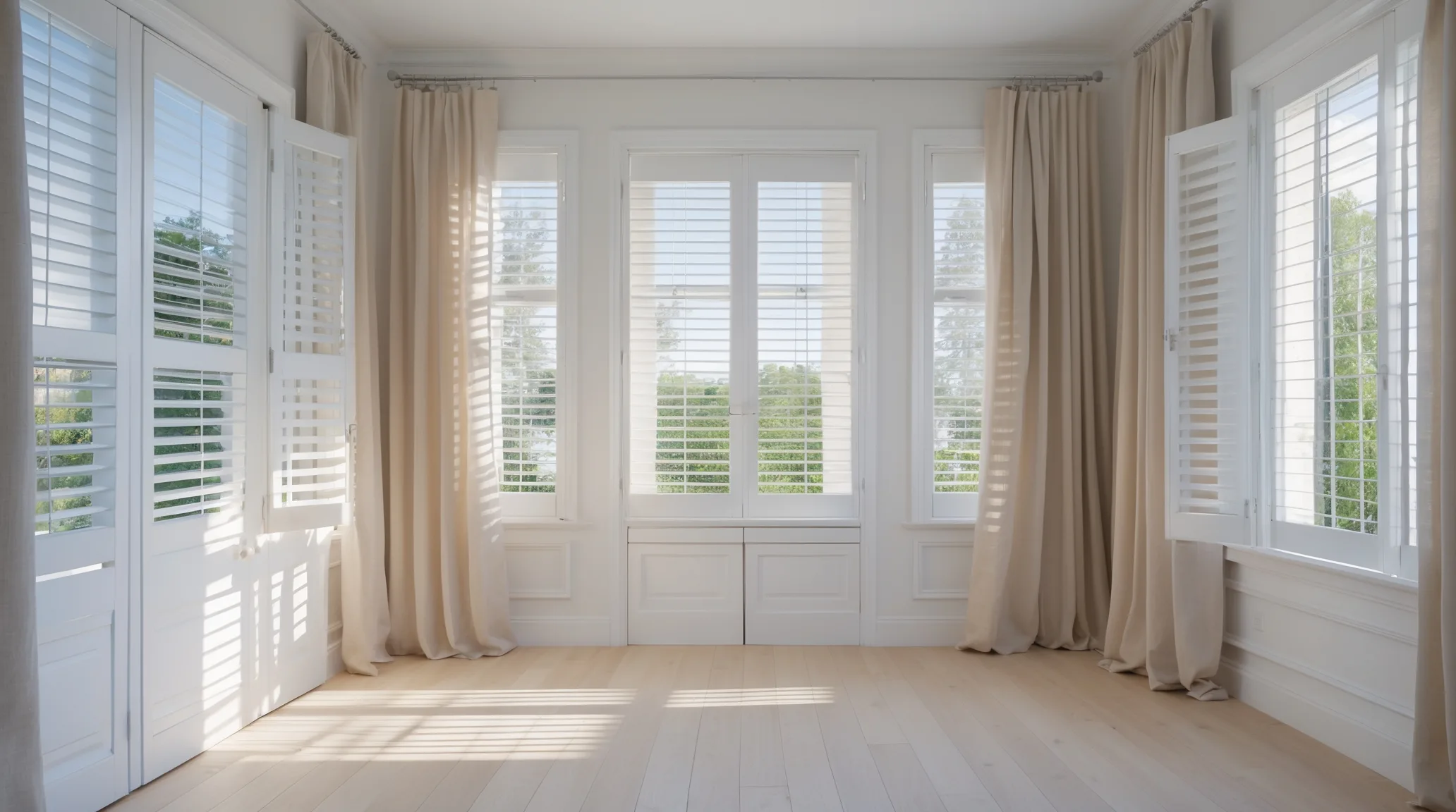 plantation shutters with curtains